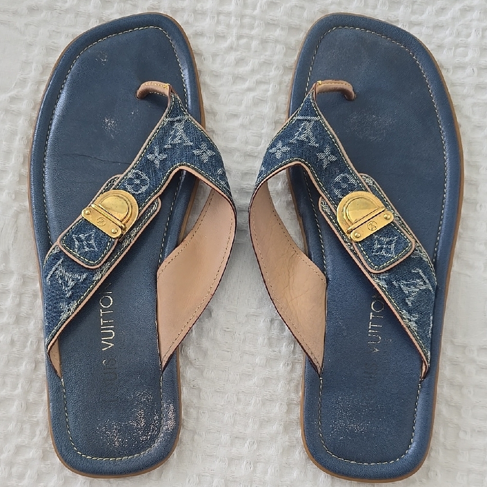 Louis Vuitton Denim Women's Sandals 38.5
